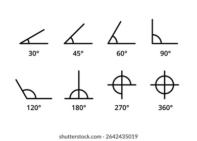 Geometric angles line vector different icons set