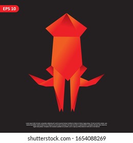 Geometric Animal design vector, combined red and little bit orange color in black background. change able color and work well in both dark and light background