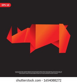 Geometric Animal design vector, combined red and little bit orange color in black background. change able color and work well in both dark and light background