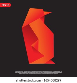 Geometric Animal design vector, combined red and little bit orange color in black background. change able color and work well in both dark and light background