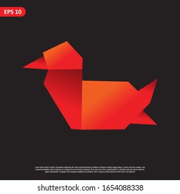 Geometric Animal design vector, combined red and little bit orange color in black background. change able color and work well in both dark and light background