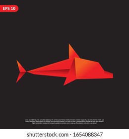Geometric Animal design vector, combined red and little bit orange color in black background. change able color and work well in both dark and light background