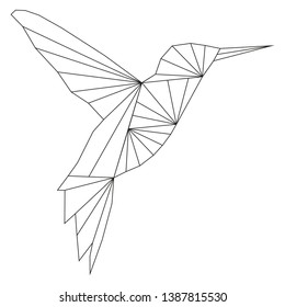 GEOMETRIC ANIMAL HUMMINGBIRD ART LINE