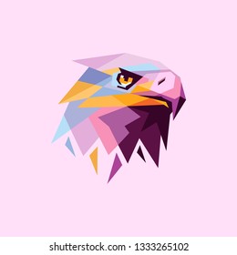 Geometric Animal Illustration Eagle.