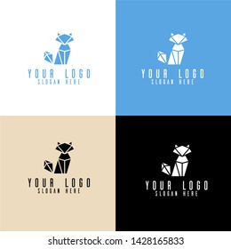 geometric animal logo origami style