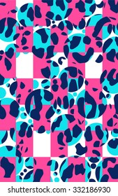 geometric animal print with neon colors together vector print pattern. for fashion and graphic design. fabric and wallpaper pattern. t shirt print, poster, valentines and special day print offer