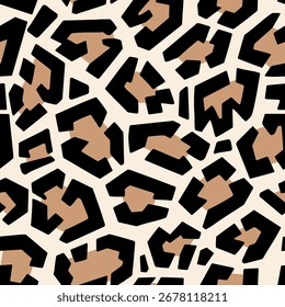 Estampado animal geométrico. Patrón de piel de leopardo de Vector sin costuras