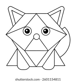 Geometric animal shapescoloring pages on a white background.
