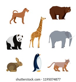 Geometric animals figures