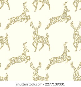 Animales geométricos Ilustración, patrón sin foco con venado, patrón textil hipster, fondo de moda a la moda