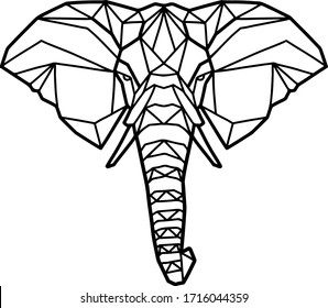 Geometric Animals - Vector: Triangular Elephant