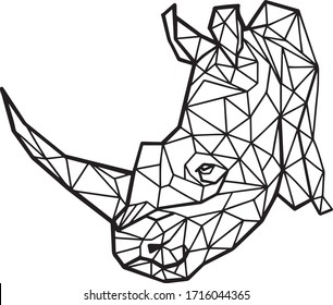 Geometric Animals - Vector: Triangular Rhino