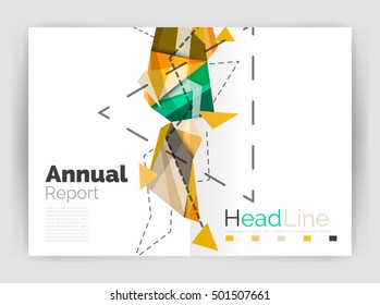 Geometric annual report business template, flyer or brochure layout