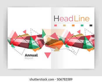 Geometric annual report business template, flyer or brochure layout