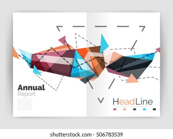 Geometric annual report business template, flyer or brochure layout