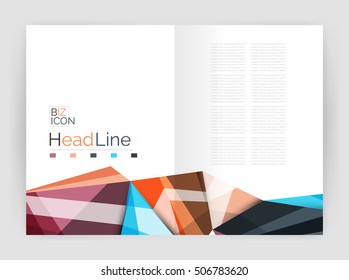 Geometric annual report business template, flyer or brochure layout