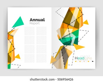 Geometric annual report business template, flyer or brochure layout