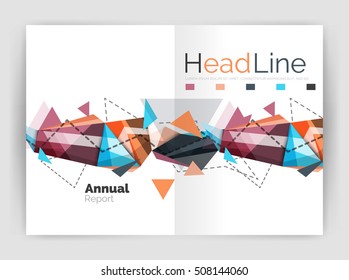 Geometric annual report business template, flyer or brochure layout