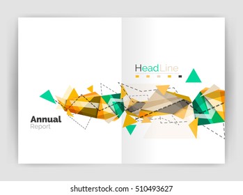 Geometric annual report business template, flyer or brochure layout