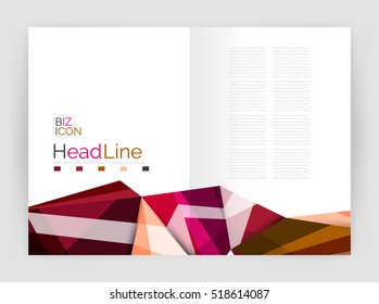 Geometric annual report business template, flyer or brochure layout