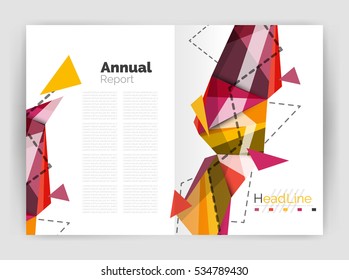 Geometric annual report business template, flyer or brochure layout