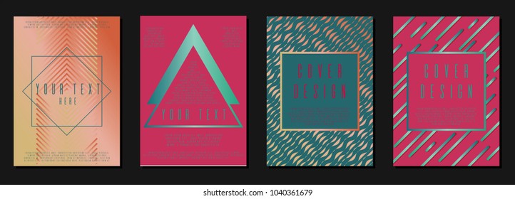 Geometric annual report design for your business. Text frame surface. Can be used for poster, brochure, magazine, card, book, flyer, banner, anniversary
 Trendy corporate style.