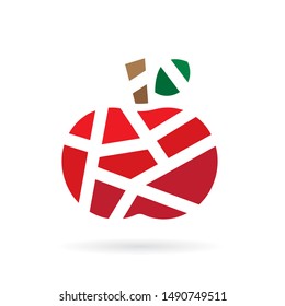 geometric apple icon- vector illustration
