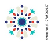 Geometric Arabic Mosaic. Islamic geometric pattern, zellige, Logotype inspiration, pre made decorative fashion labels, signs. Vector Zellige