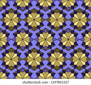 Geometric arabic ornament, seamless pattern, islamic tradition, vector illustration.