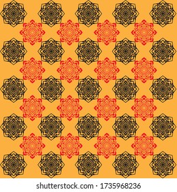 Geometric Arabic pattern yellow background