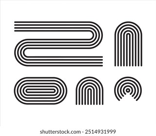 geometric arch and circle abstract shapes.isolated on white background