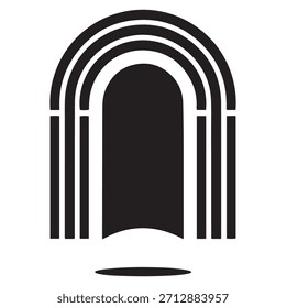 Estrutura de arco geométrico com ilustração de arte de sombra