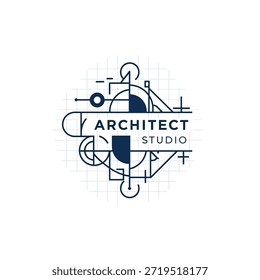 Geométrico arquitecto estudio logo Plantilla abstracto moderno símbolo construcción desarrollo edificio diseño elemento arquitectura emblema