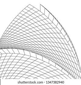 Geometric architecture background. Abstract shape