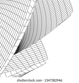 Geometric architecture background. Abstract shape