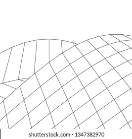Geometric architecture background. Abstract shape