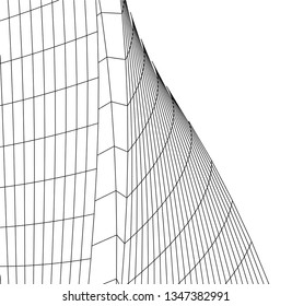 Geometric architecture background. Abstract shape