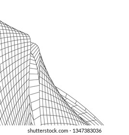 Geometric architecture background. Abstract shape