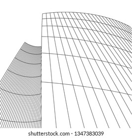 Geometric architecture background. Abstract shape