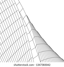 Geometric architecture background. Abstract shape