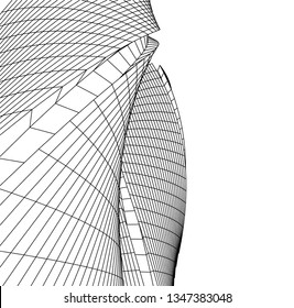 Geometric architecture background. Abstract shape