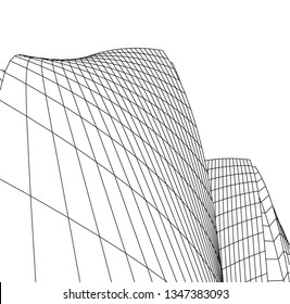 Geometric architecture background. Abstract shape