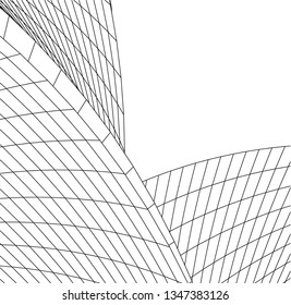 Geometric architecture background. Abstract shape