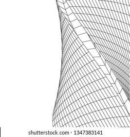 Geometric architecture background. Abstract shape