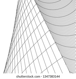 Geometric architecture background. Abstract shape