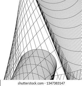 Geometric architecture background. Abstract shape