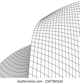 Geometric architecture background. Abstract shape