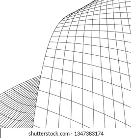 Geometric architecture background. Abstract shape