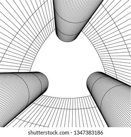 Geometric architecture background. Abstract shape