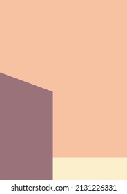 geometric architecture background with minimal design on tone color background. Geometric elements with abstract modern wall decoration. vector illustration